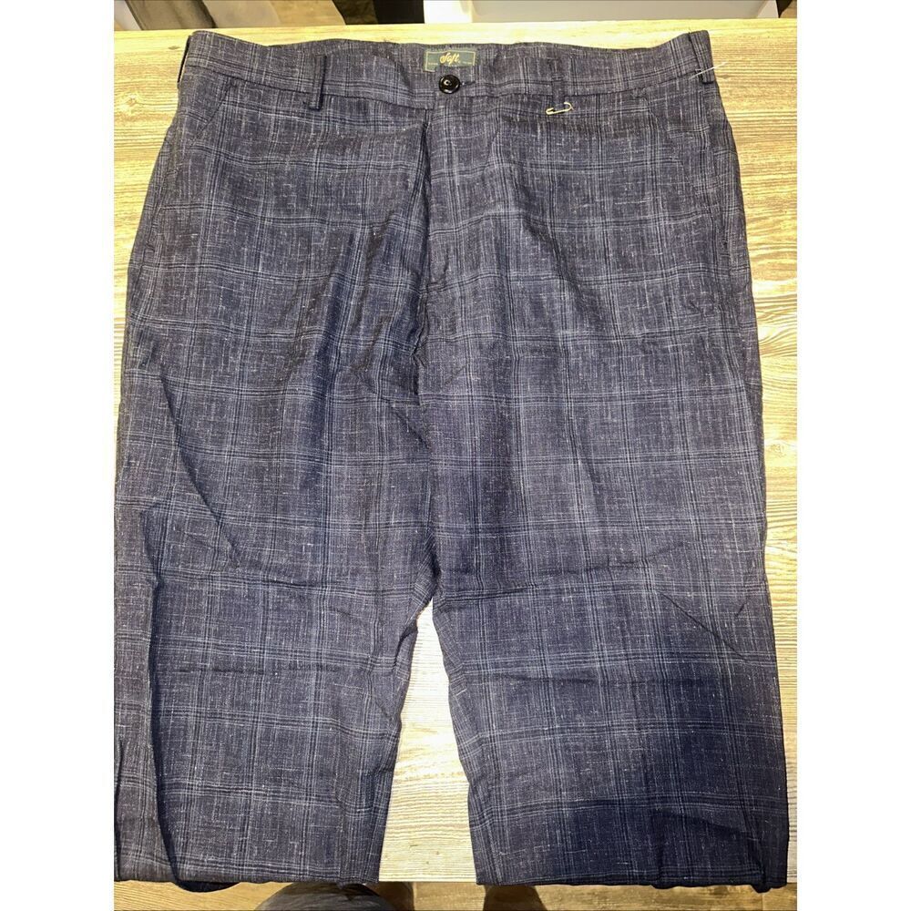 Soft Cloth Dress Pants. Mens 36 Blue Straight Leg Button Pockets New $135. P